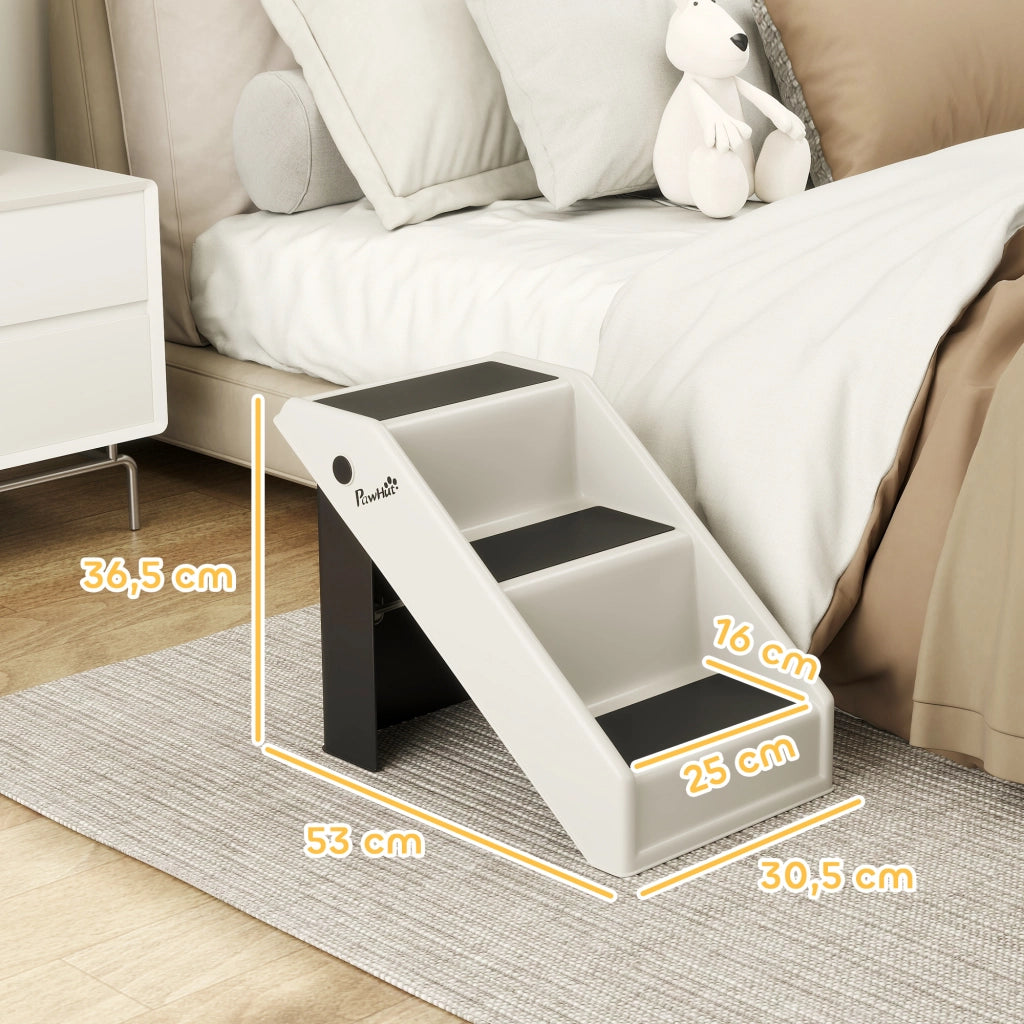 Scaletta per cani pieghevole a 3 gradini ¨C zephmum ¨C 53x30.5x36.5 crema