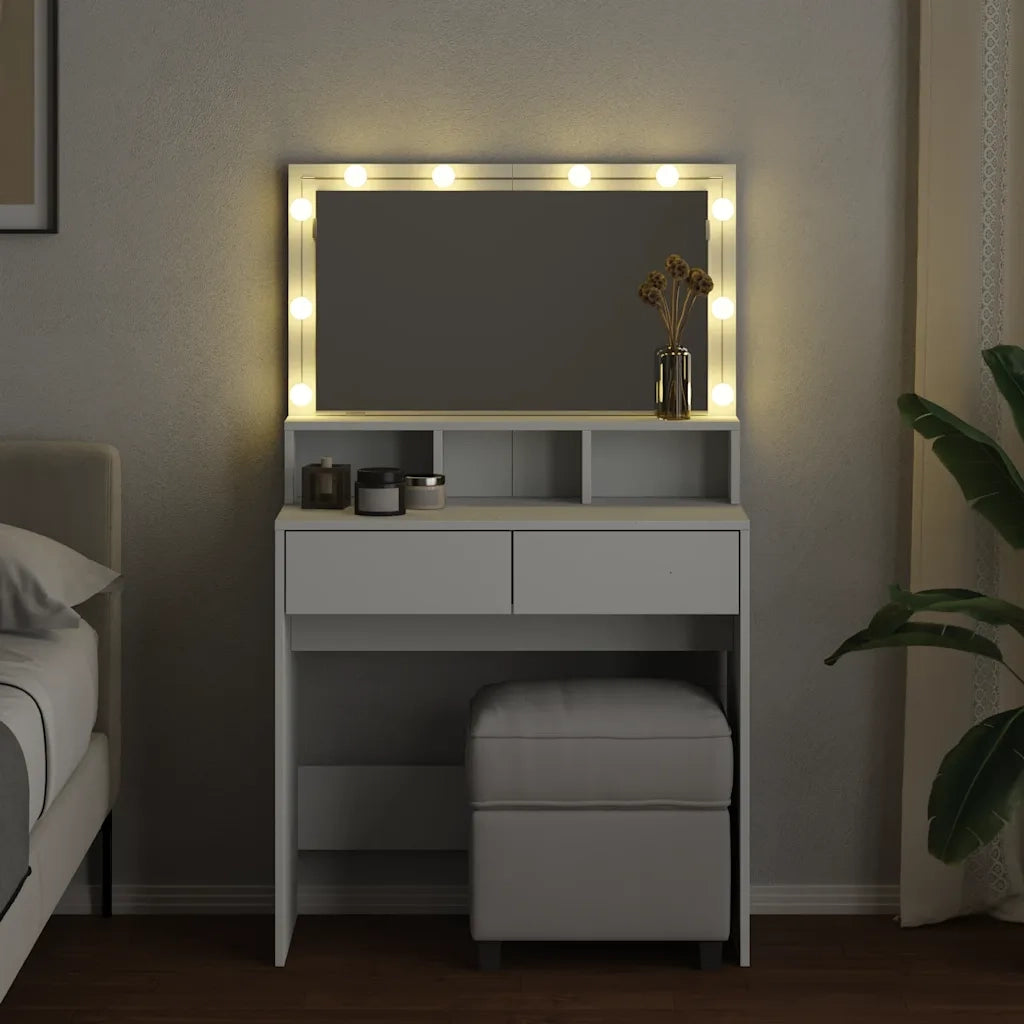 Toeletta con LED Bianca 80x41x134,5 cm
