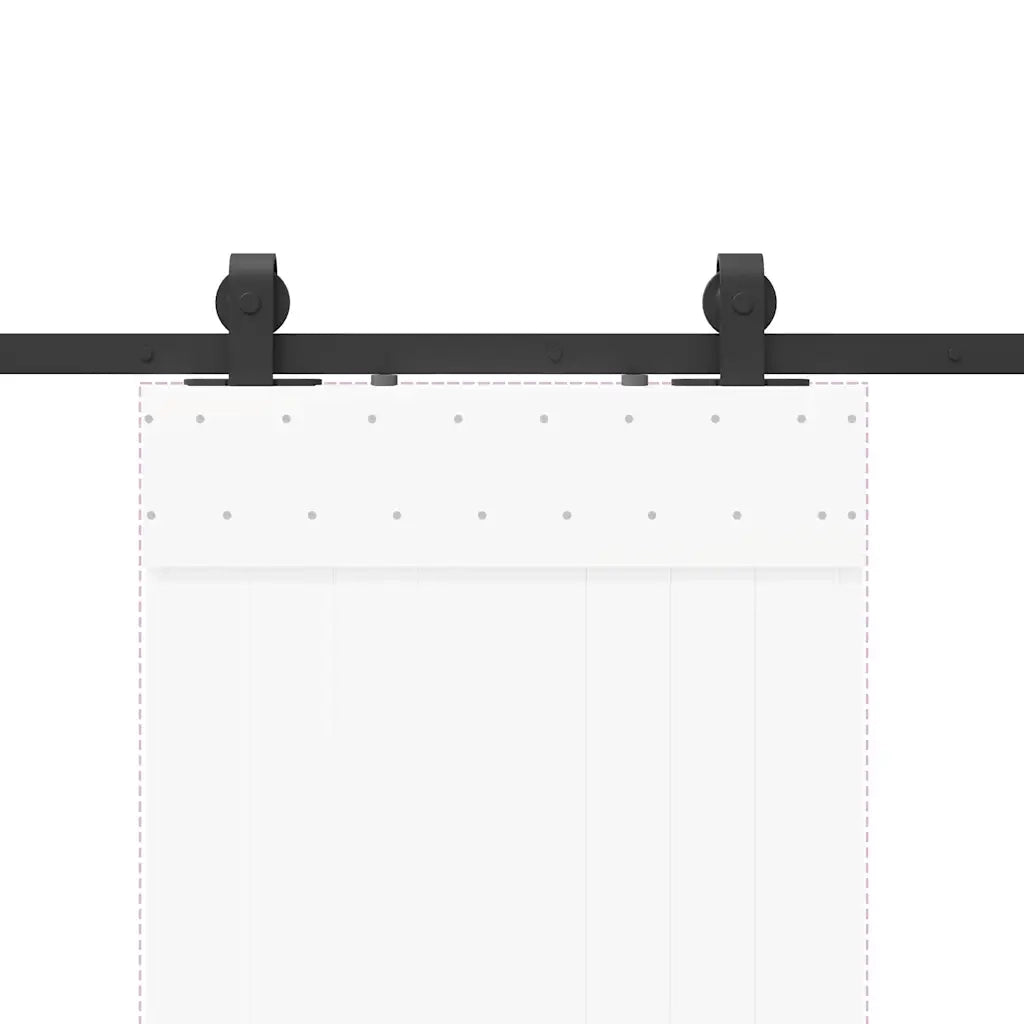 Kit di Binari per Porte Scorrevoli 200 cm Acciaio Nero CFW5058832