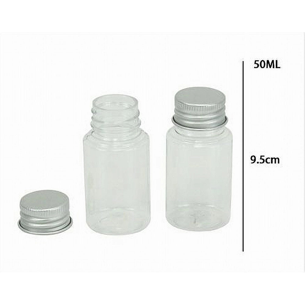 Trade Shop - Set 4pz Bottiglia Viaggio Contenitori Vuoti Ricaricabili Tappo A Vite 50ml 79383 -