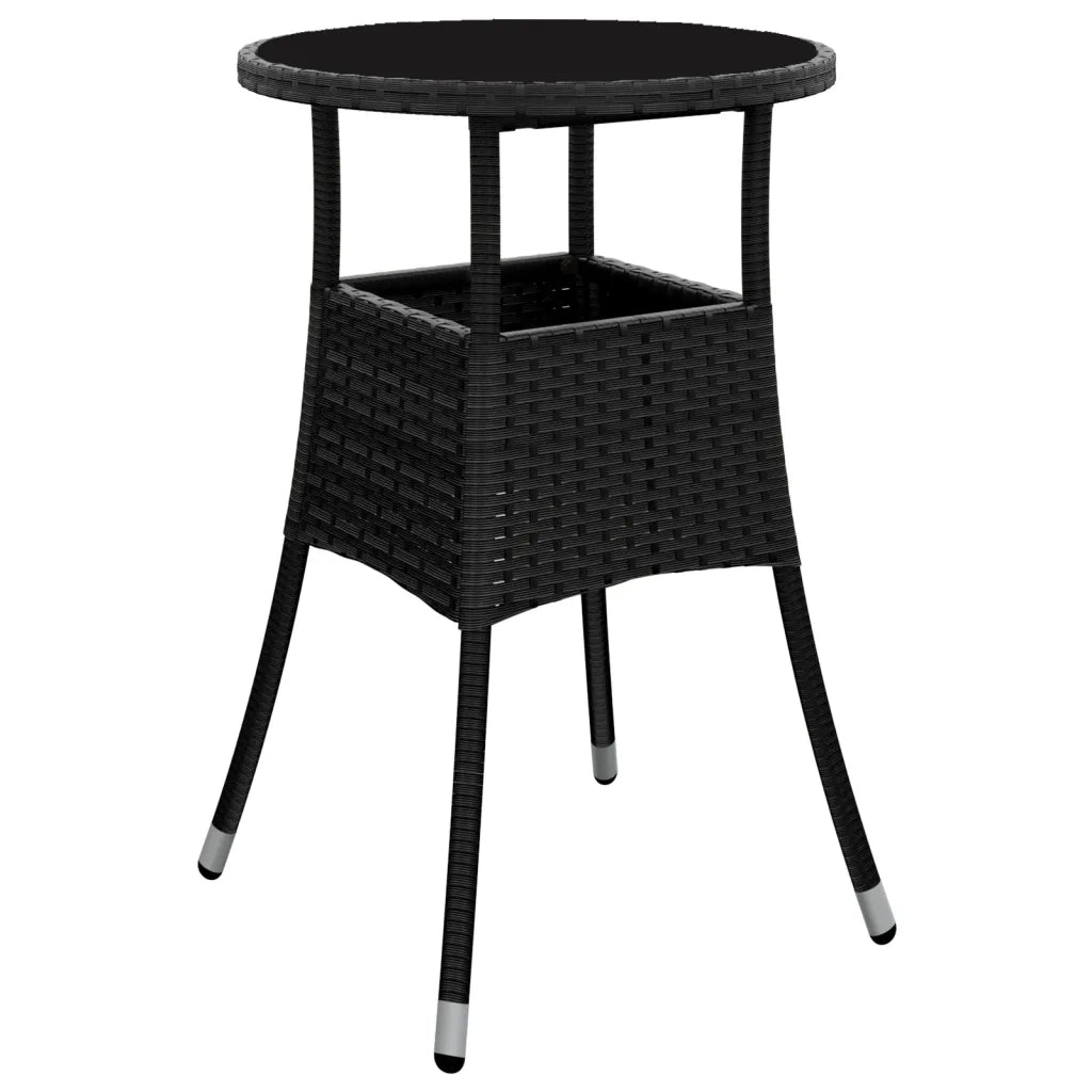 Set BistrÃ² da Giardino 5 pz con Cuscini in Polyrattan Nero