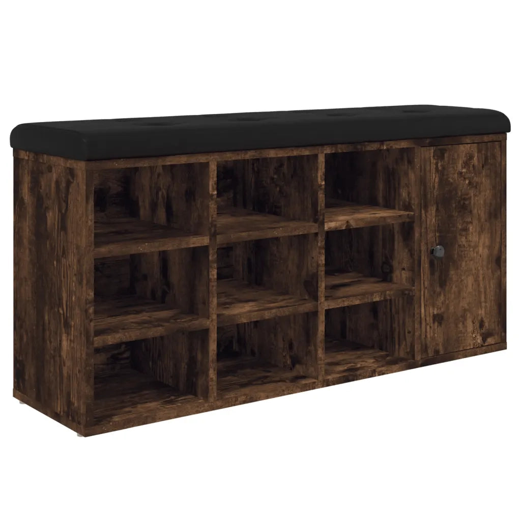 Panca Porta Scarpe-Sgabello-Panca Scarpiera Rovere Fumo 102x32x50 cm Legno Multistrato 608458