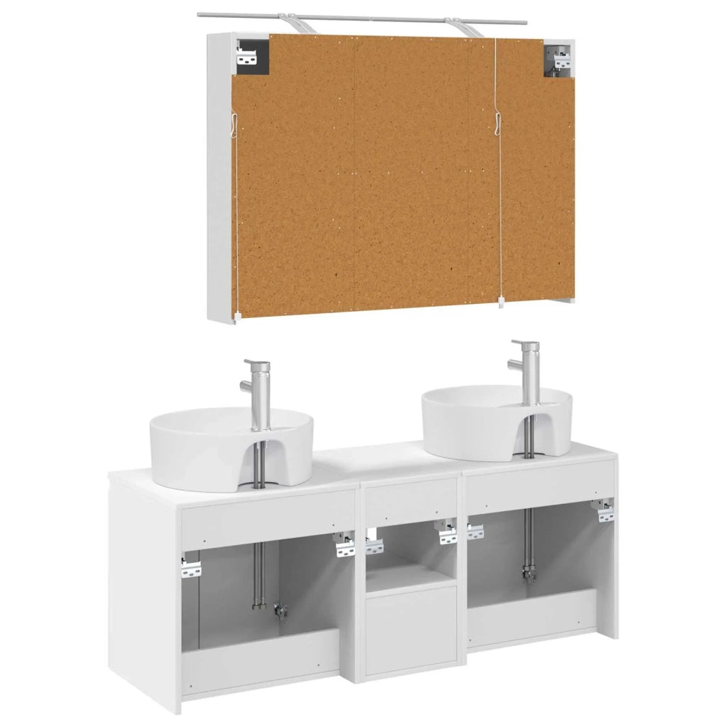 Set di Armadi da Bagno 4 pcs Bianco Legno ingegnerizzato 3406455