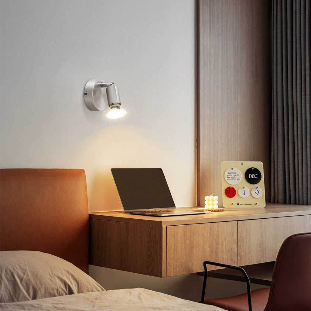 ZMH Faretto da soffitto decorativi 1 luce GU10 acciaio inox nichel rotazione 330° senza lampadina