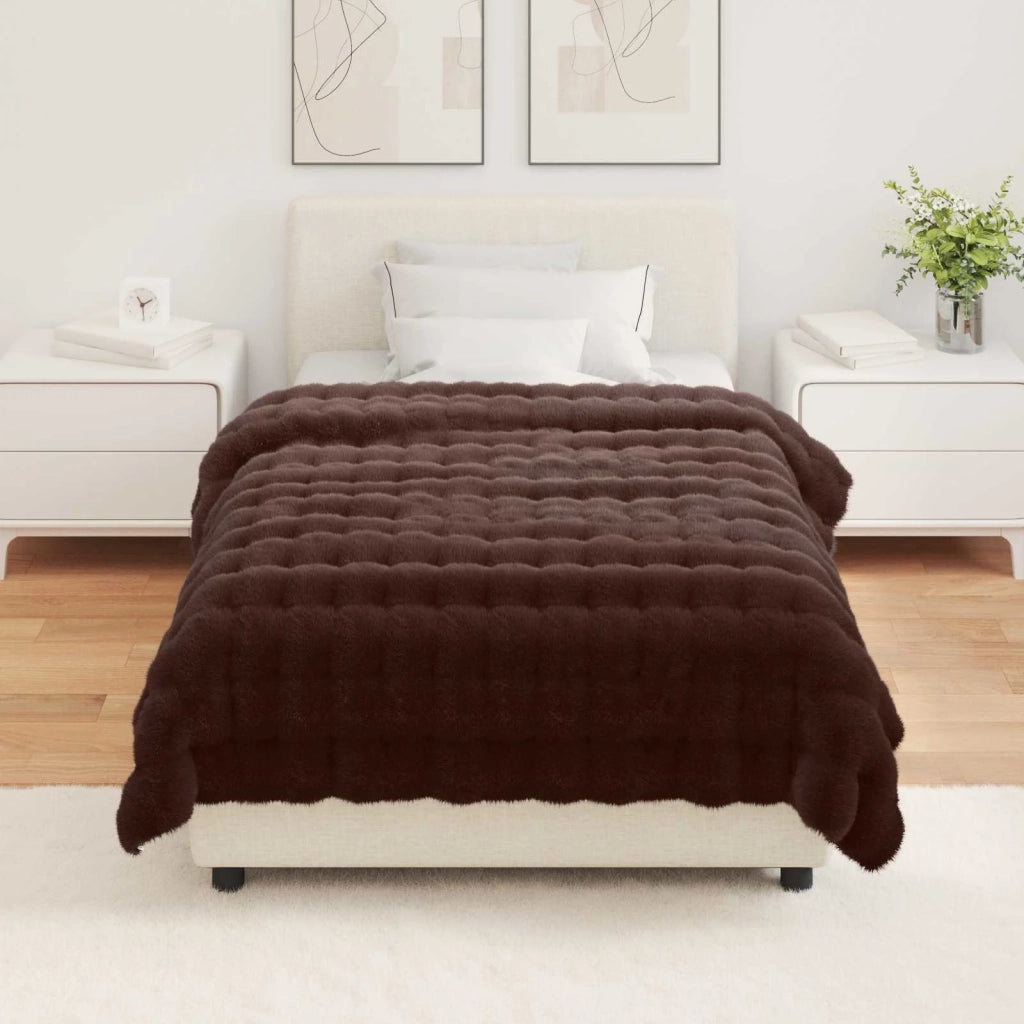 Coperta antiscivolo in sintetica di coniglio Olite Cammello