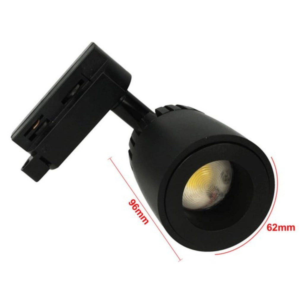 Faro Lampada Led A Binario 10W Bianco Caldo 2700K Angolo Luce Regolabile Da 24 a 60 Gradi Corpo Carcassa Nero