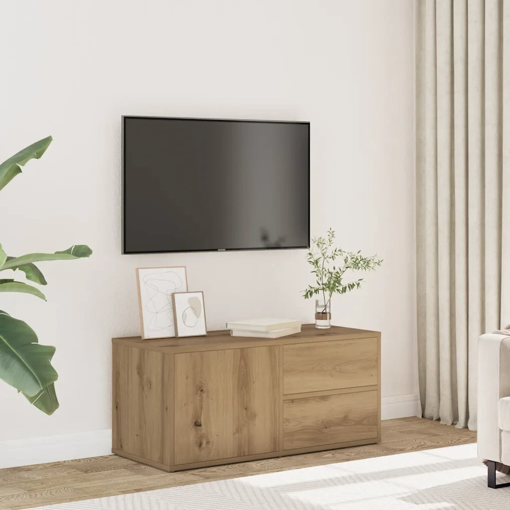 Mobile Porta TV Rovere Artigianale 80x34x35,5 cm Truciolato 856011