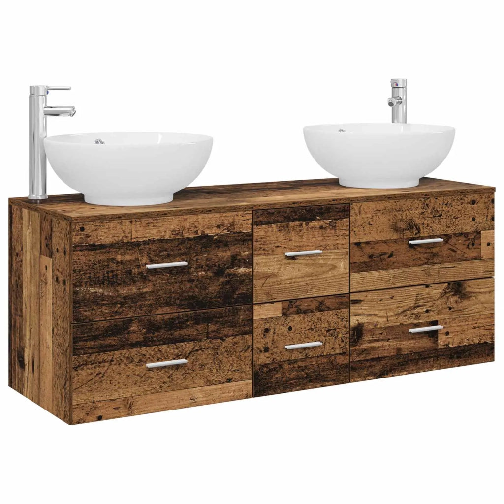 Set di mobili per il bagno 3 pz Legno antico 3405913