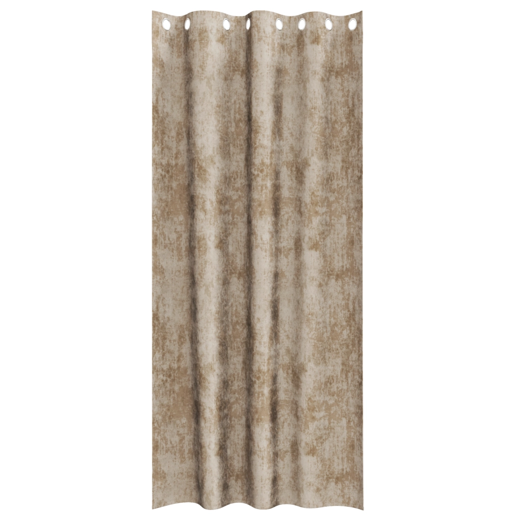 Tende in velluto 2 pz con occhielli Champagne 225x140 cm