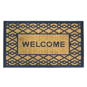 Zerbino rettangolare Welcome in fibra di cocco e gomma fantasia rombi 45x75 cm