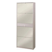 Scarpiera 4 Ante Specchio 1 Cassetto P29 Kit Olmo Chiaro cm 63x29x164h - Sarmog