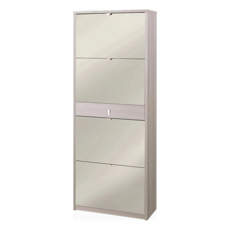Scarpiera 4 Ante Specchio 1 Cassetto P29 Kit Olmo Chiaro cm 63x29x164h - Sarmog