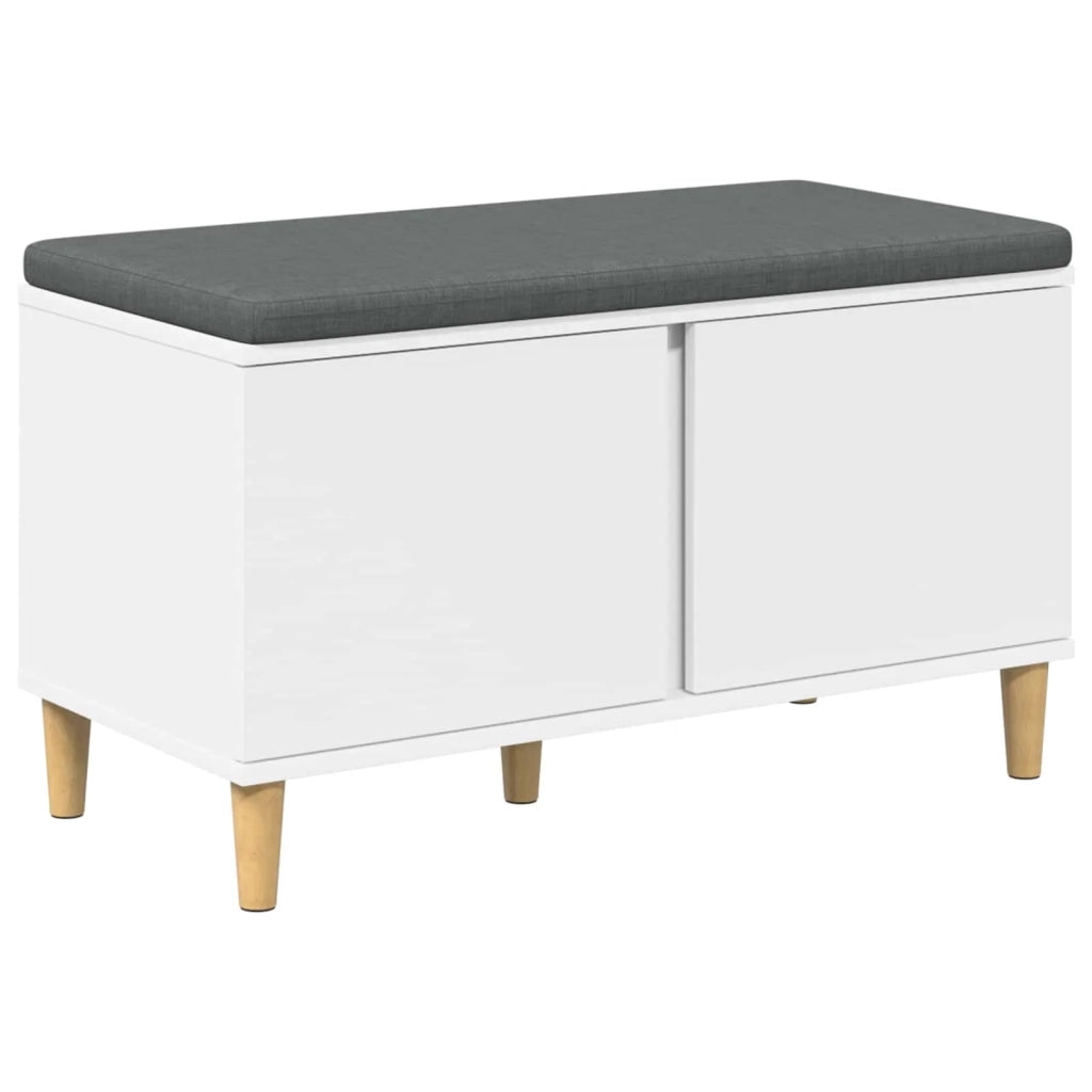 Panca per ingresso con cuscino con porta Bianco 80 x 38 x 46 cm 891528