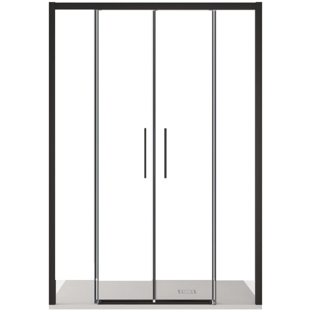 Porta Parete Doccia 140 cm 2 Ante Scorrevoli in Cristallo Trasparente 6mm H195 Bonussi Eliane