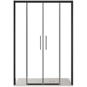 Porta Parete Doccia 140 cm 2 Ante Scorrevoli in Cristallo Trasparente 6mm H195 Bonussi Eliane