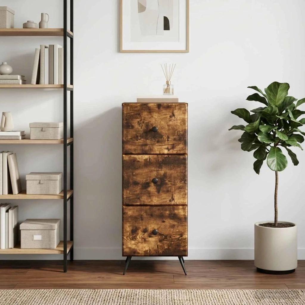 Mobile con Cassetti Rovere Fumo 33 x 34,5 x 90 cm 895540