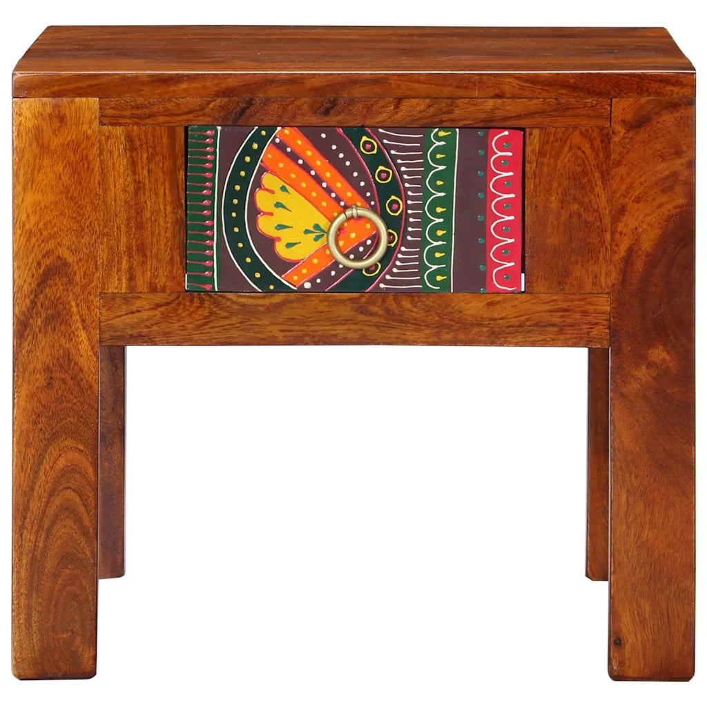 Comodini 2 pz-Set di 2 Tavolino da notte 40x40x36 cm in Legno Massello di Acacia