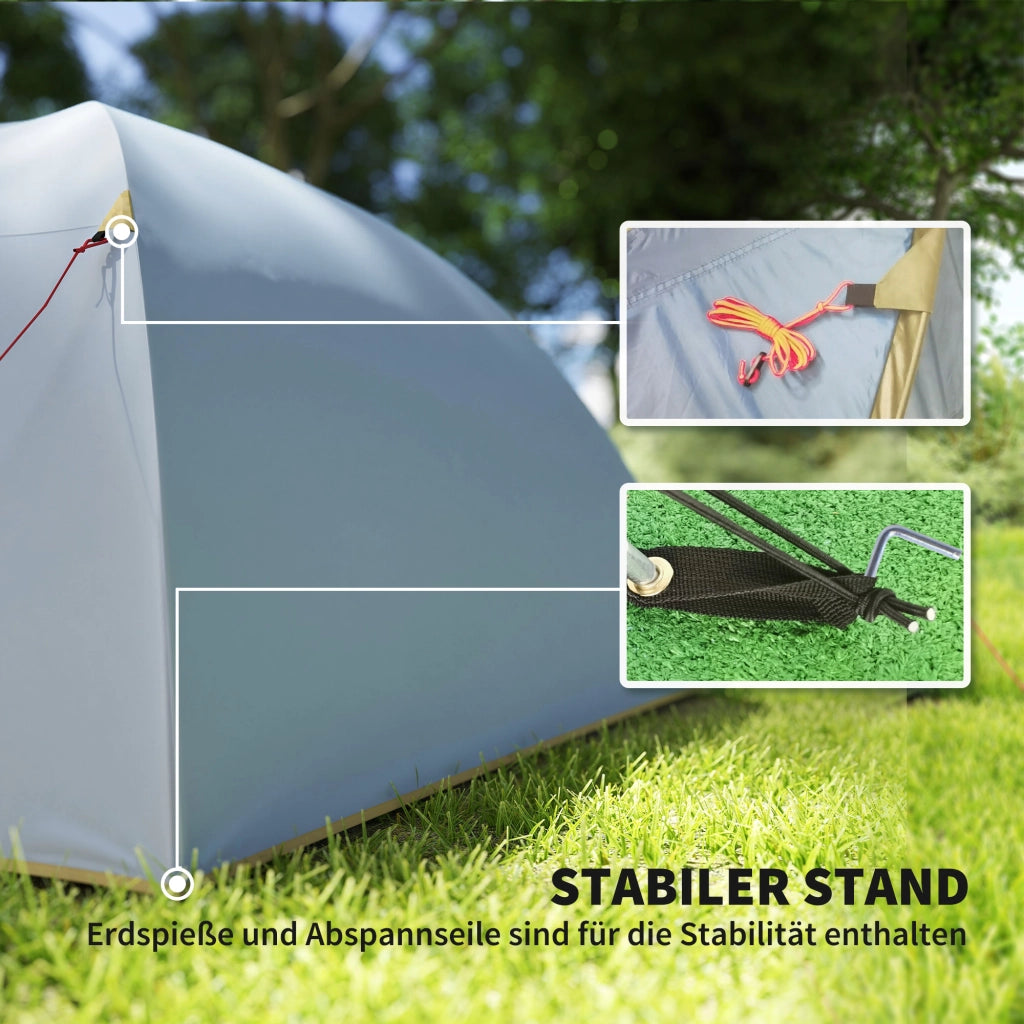 Tenda da campeggio 4 persone ¨C zephmum ¨C blu 345x240x130 cm