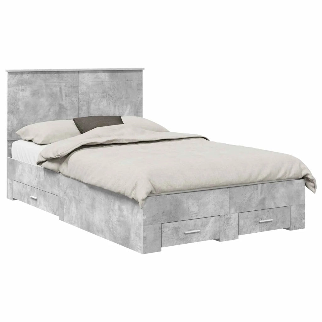 Struttura del letto con testiera Grigio cemento 120 x 190 cm 3409670
