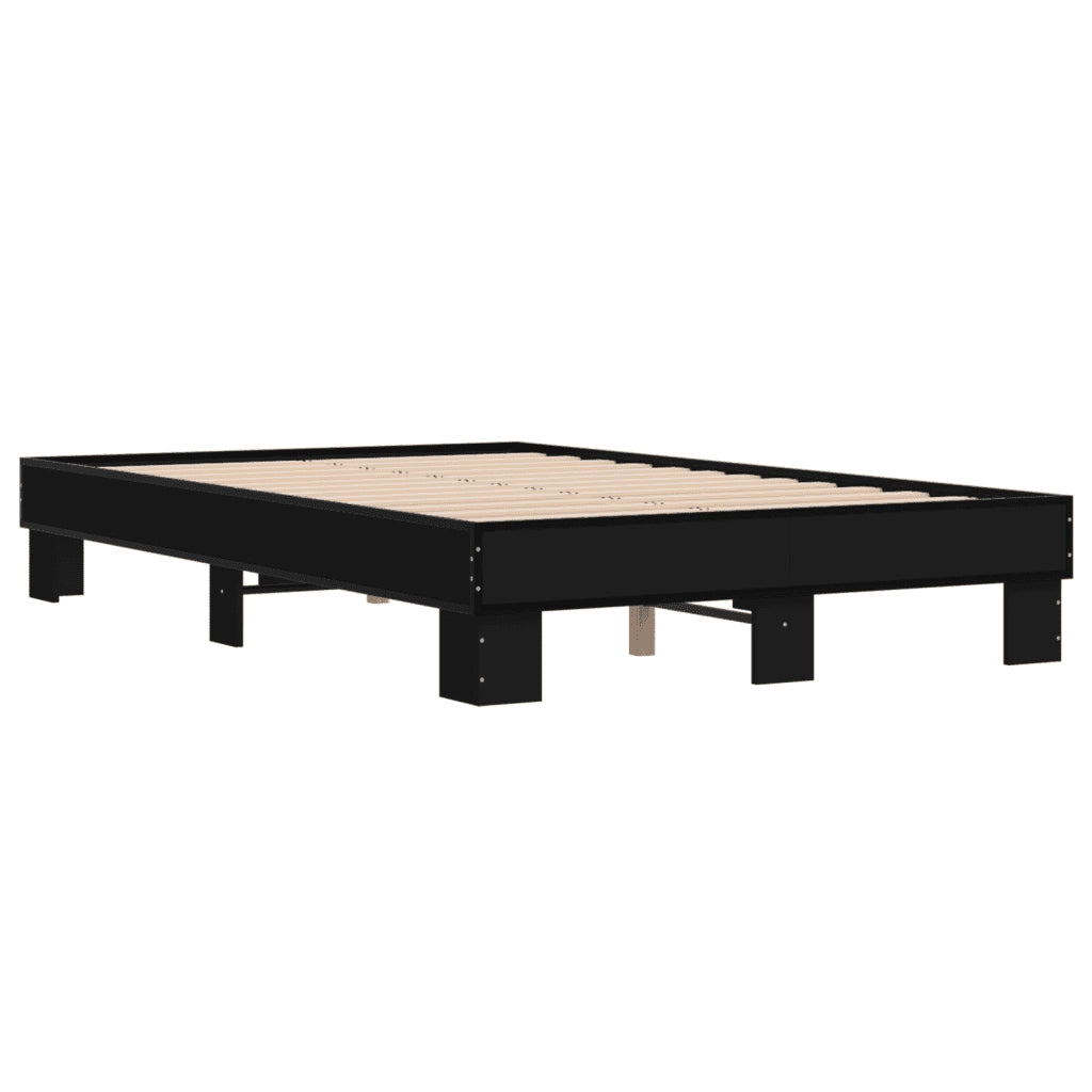 Giroletto Nero 120x200 cm in Legno Multistrato e Metallo