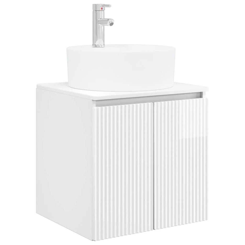 Mobile Lavabo da Parete Bianco Lucido 49,5 x 44,5 x 65 cm 890436