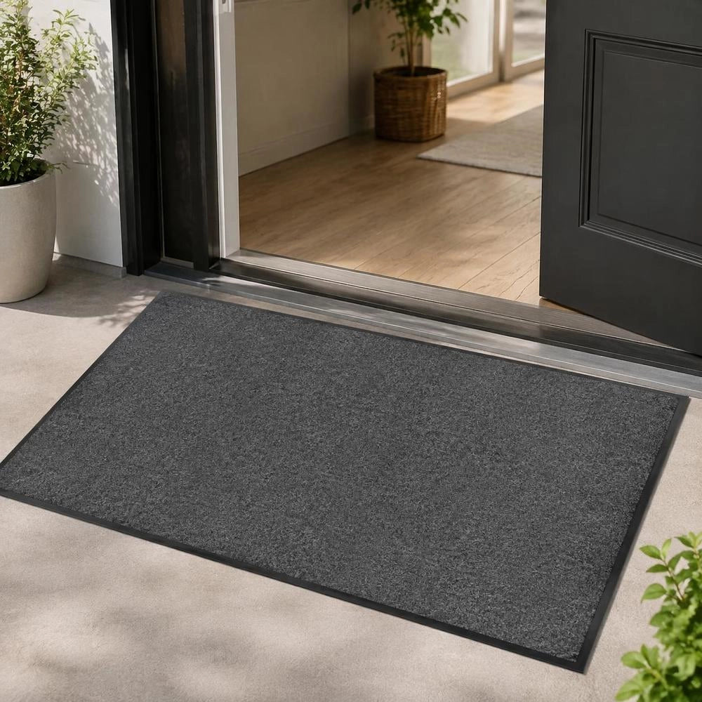 Washable Doormat, Anthracite, 90x150 Cm