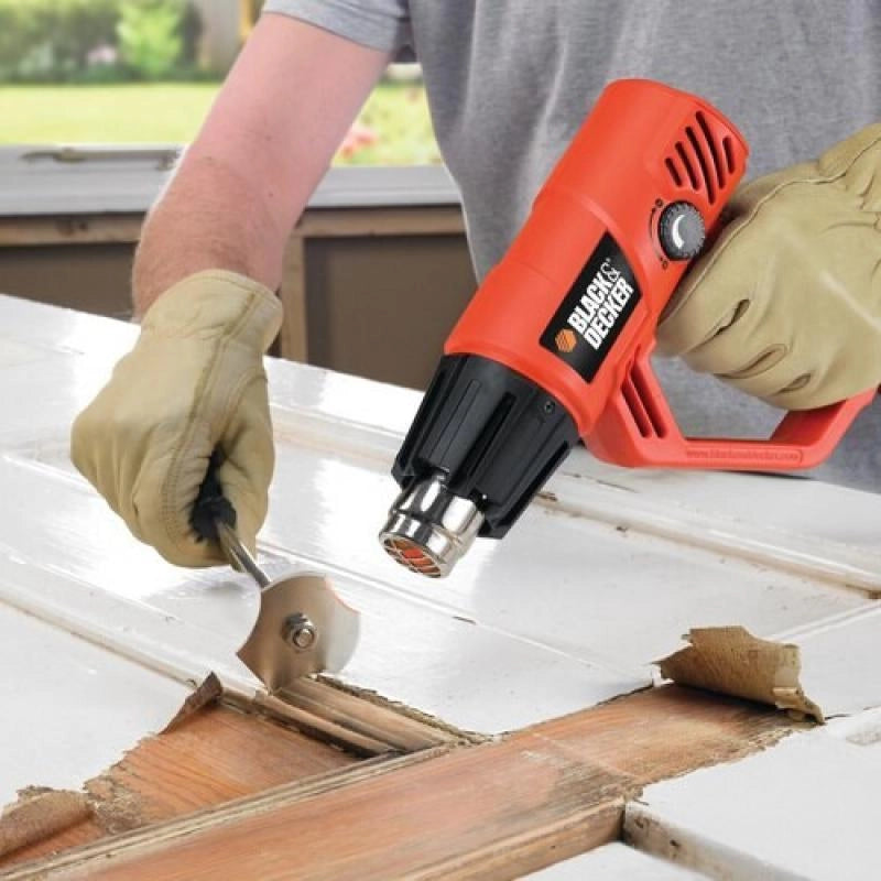 Black & Decker KX2001K pistola termica Pistola ad aria calda 500 l/min 600 C 2000 W Nero, Arancione