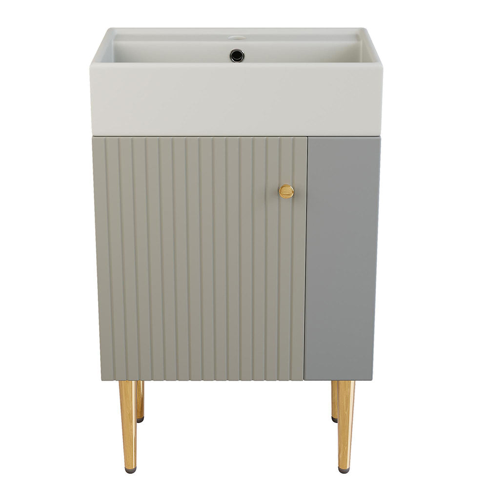 Mobile bagno con lavabo - Xylo - 55 cm grigio chiaro per ospiti