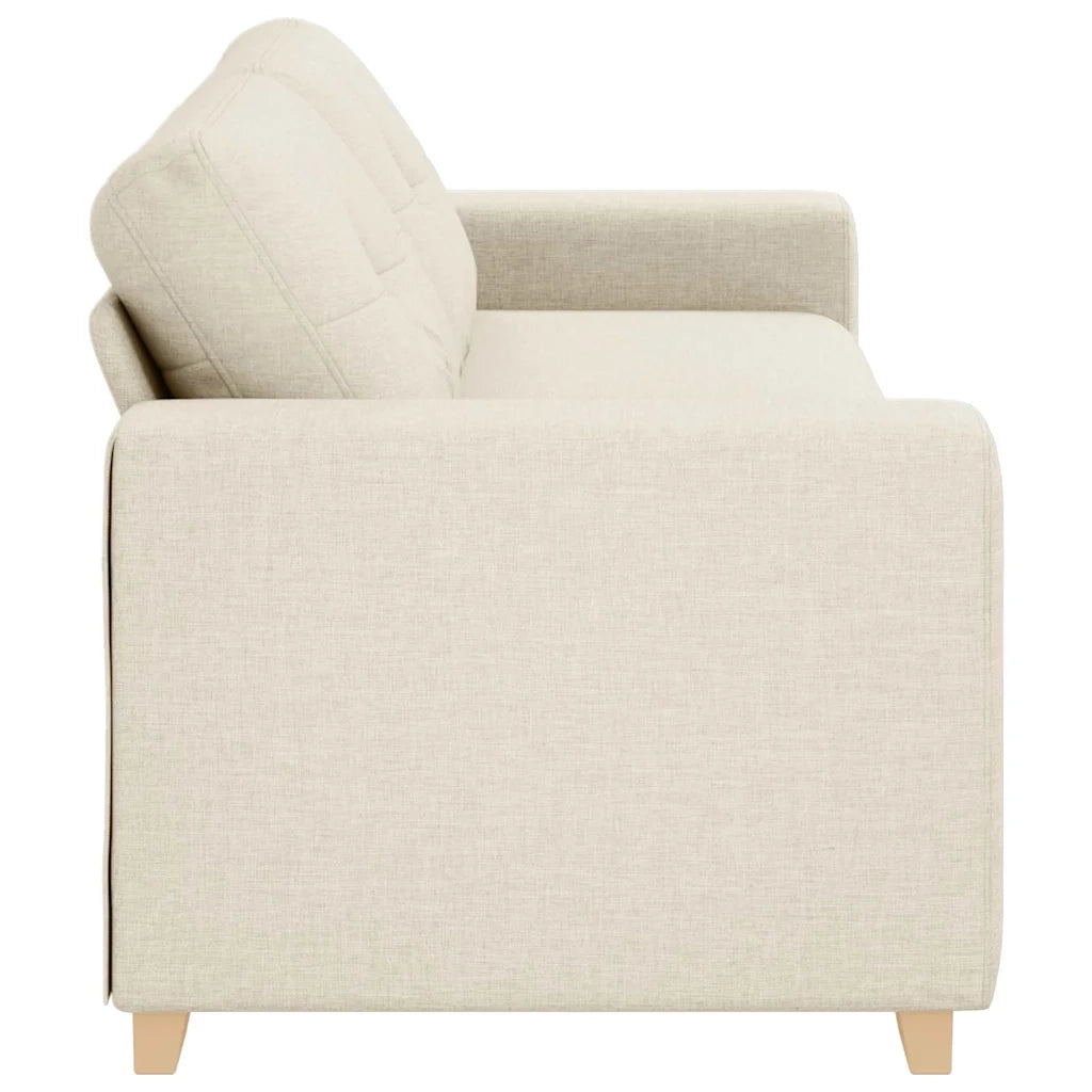 Divano 3-Persone Beige 220 cm Tessuto misto lino 4105097