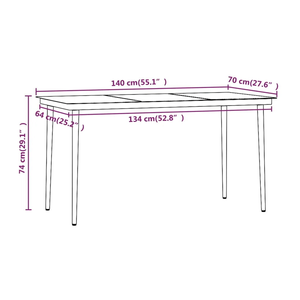 Set da Pranzo da Giardino Beige e Nero 5 pz con Cuscini cod mxl 41198