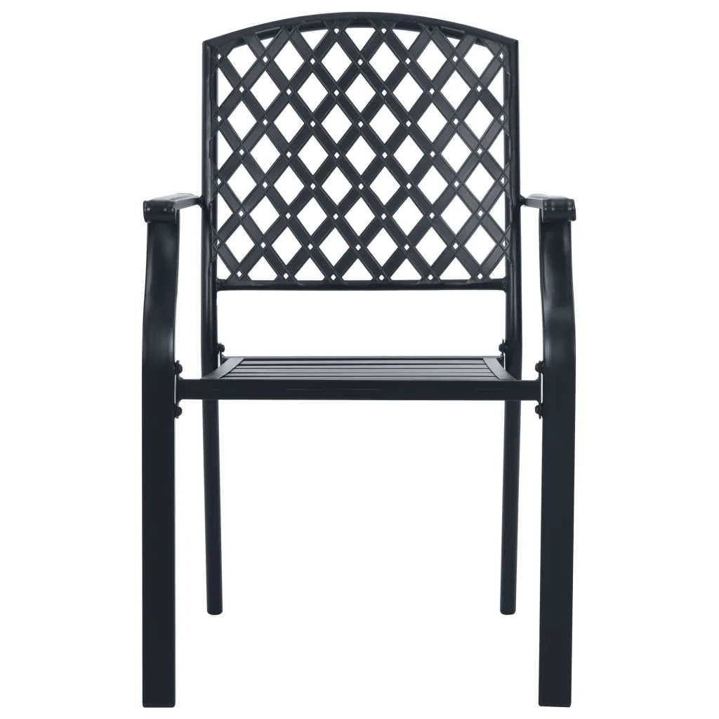 Sedie da Cucina Impilabili 3 pz-Sedia da Pranzo Antracite in Acciaio Verniciato 902152