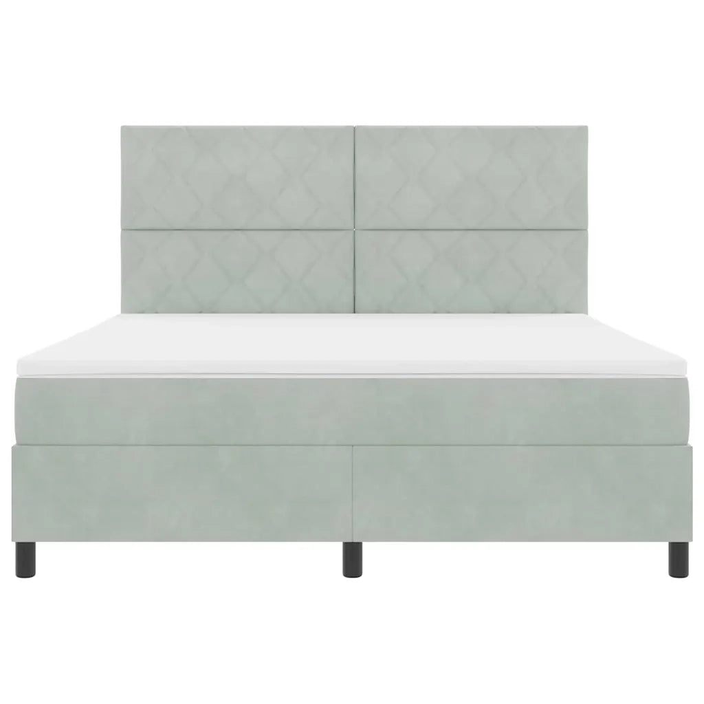 Letto a molle con materasso Grigio chiaro 180 x 200 cm Velluto 3339914