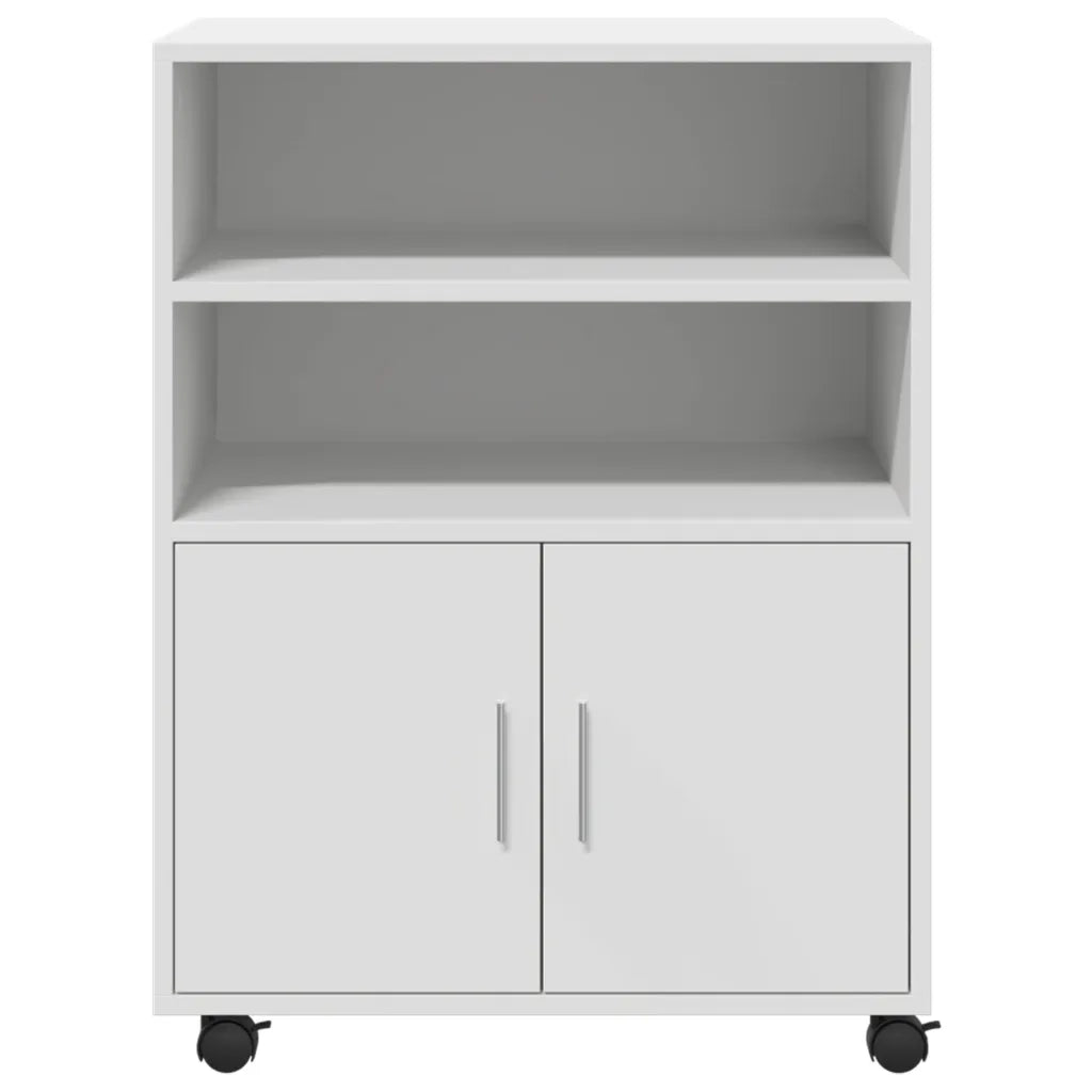 Mobiletto con Ruote Bianco 60x48x81 cm in Truciolato 853164
