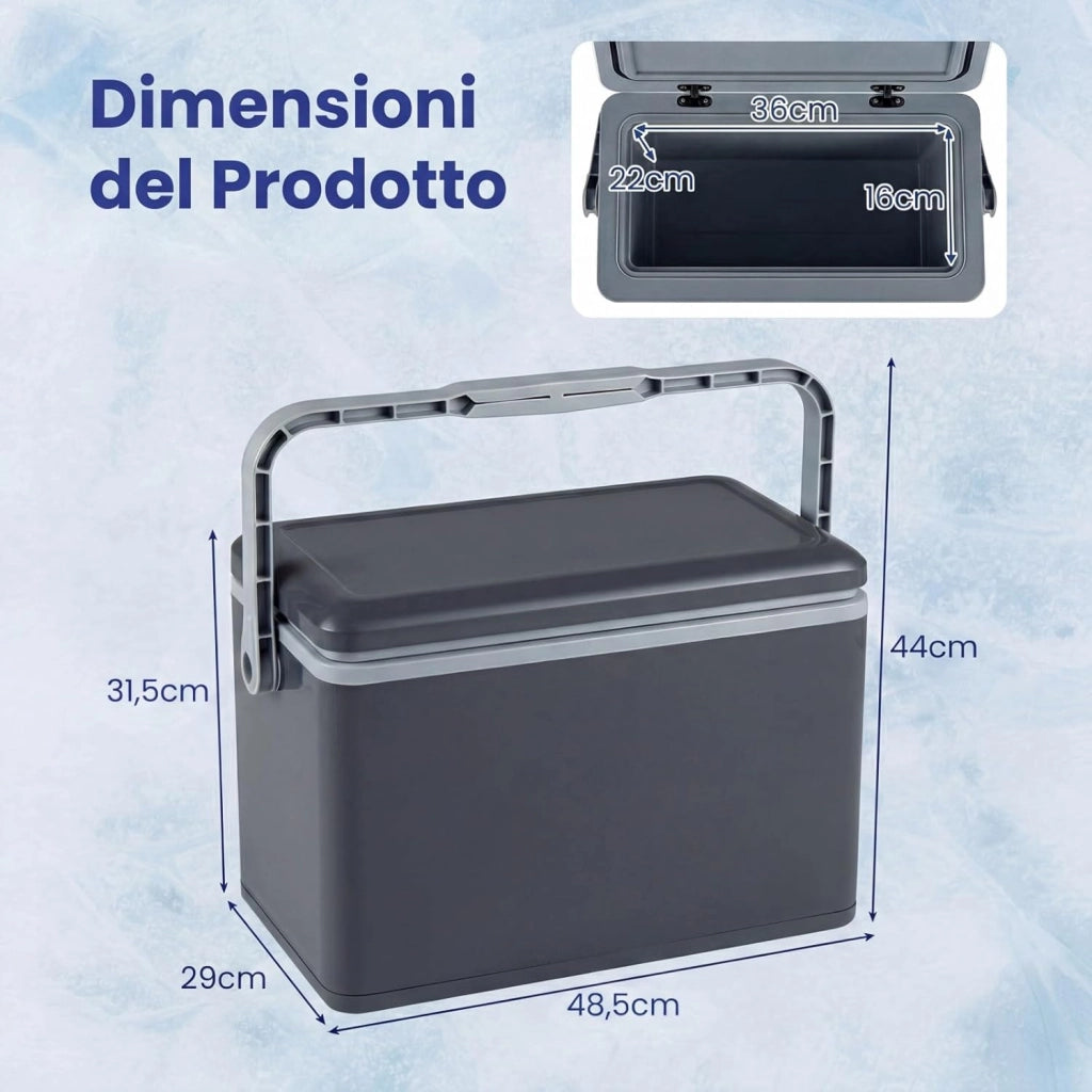 Raffreddatore Rigido Portatile 12L, Ghiacciaia Isolata con Impugnatura Facile da Afferrare, Mantiene il Ghiaccio per 3 Giorni, per Campeggio, Picnic e Pesca