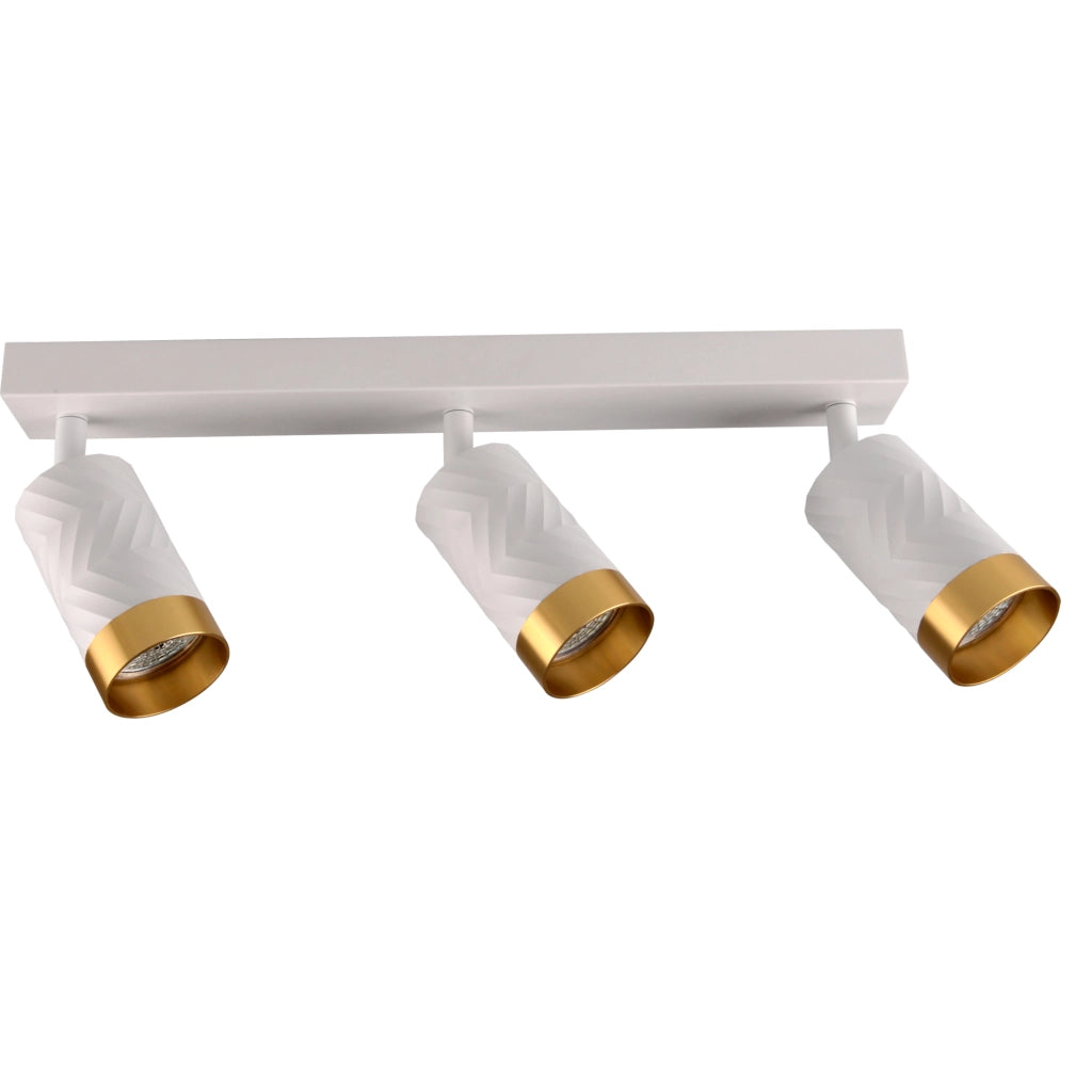 Plafoniera/Applique 3 luci bianco oro GU10 Arras Polux