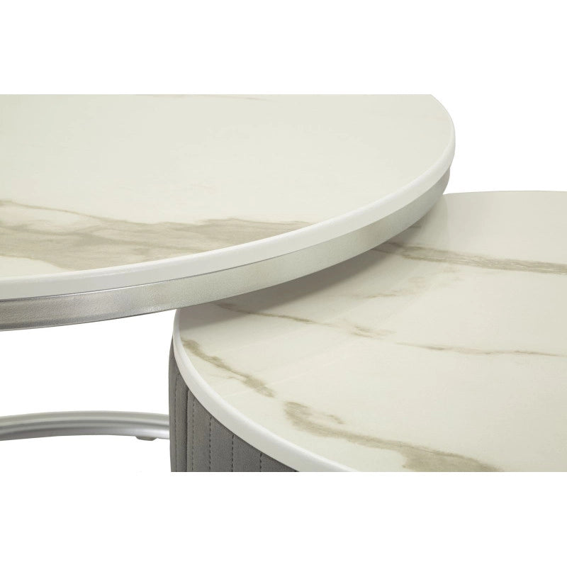Tavoli Da Caffe' Greys Coppia cm ø 70x45-50x40