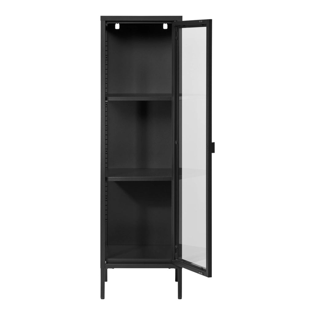 Vetrinetta Brisbane, Nero, Metallo, 35x40x140 cm
