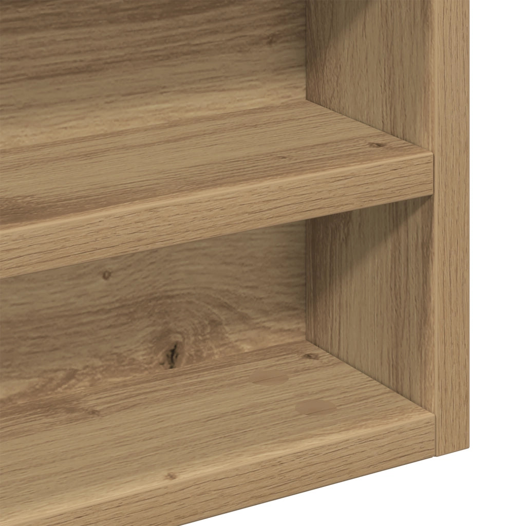 Armadio Vitrine  in Rovere Artigianale 100x8,5x75 cm in Legno Composito