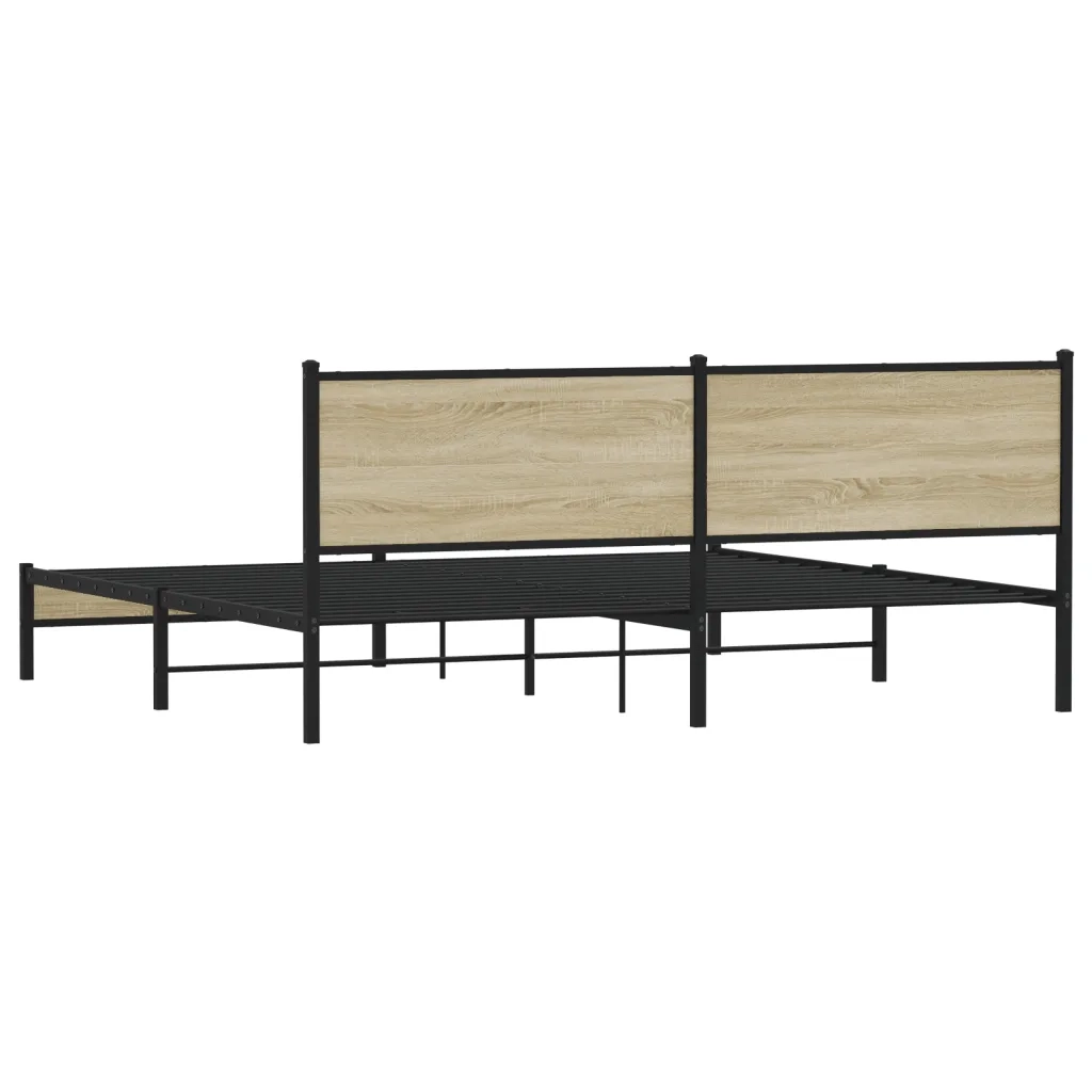 Giroletto senza Materaso in Metallo Rovere Sonoma 200x200 cm 3301394