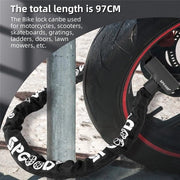 Fiatello di sicurezza 90 cm - catena in acciaio - copertura impermeabile - antifurto - alta sicurezza - catena di sicurezza - bicicletta elettrica - MTB - catena di sicurezza per motocicletta