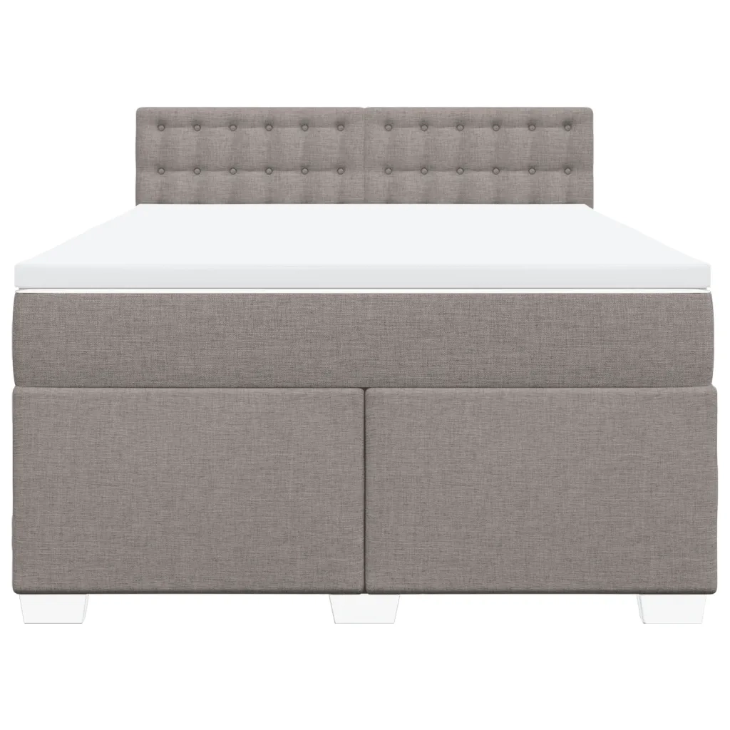 vidaXL Giroletto a Molle con Materasso Tortora 140x190 cm in Tessuto