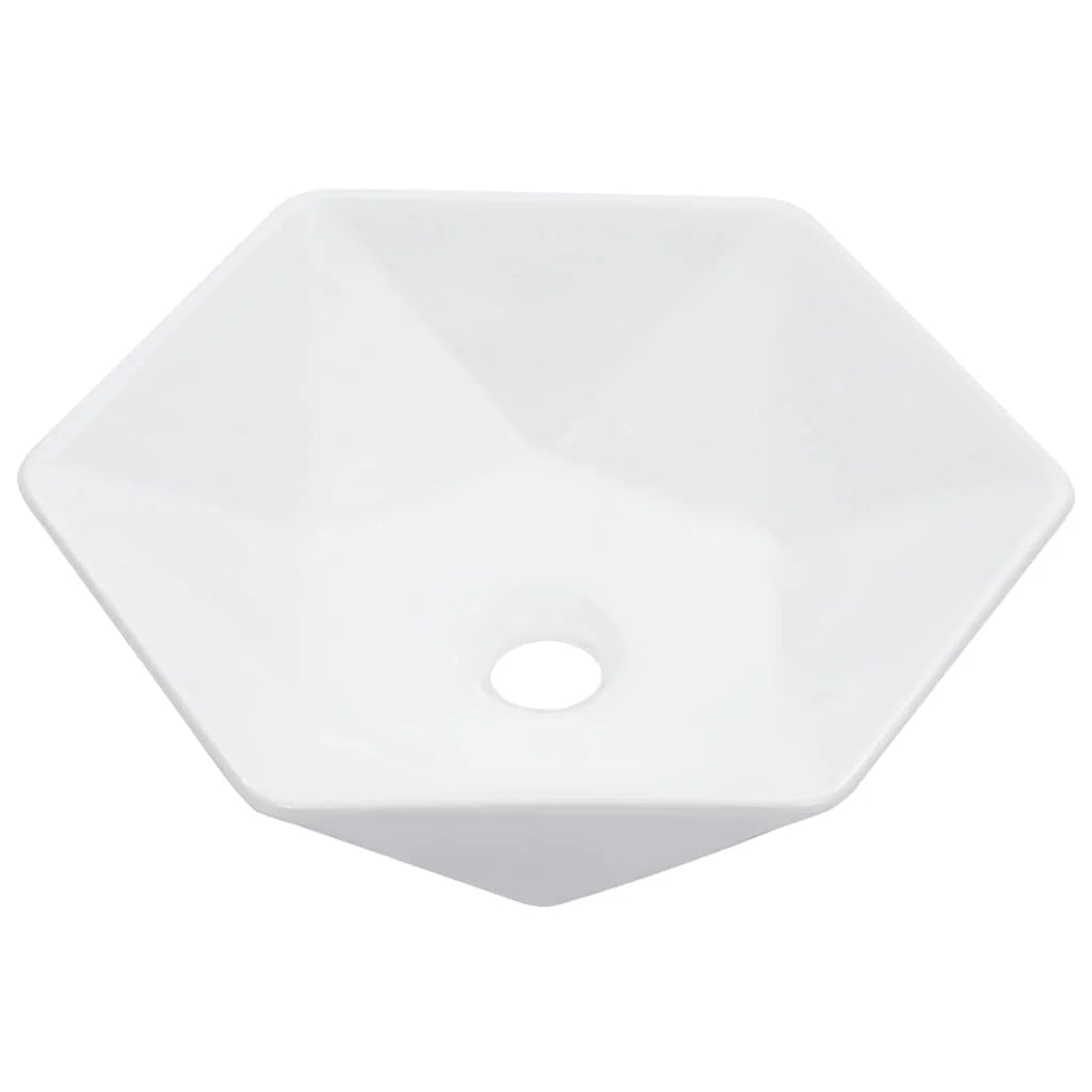 Lavabo da appoggio per l'interno del bagno cabina doccia cabina WC 41 x 36,5 cm ceramica bianca 02_0002622