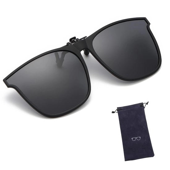 Occhiali da Sole Clip-on Polarizzati - Protezione UV400 - Design Circolare - Adattabile per Uomini/Donne - Chiusura Flip-up