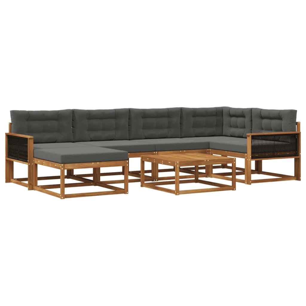 Set di divani da esterno con cuscino 7 pcs Naturale e Antracite 3382725