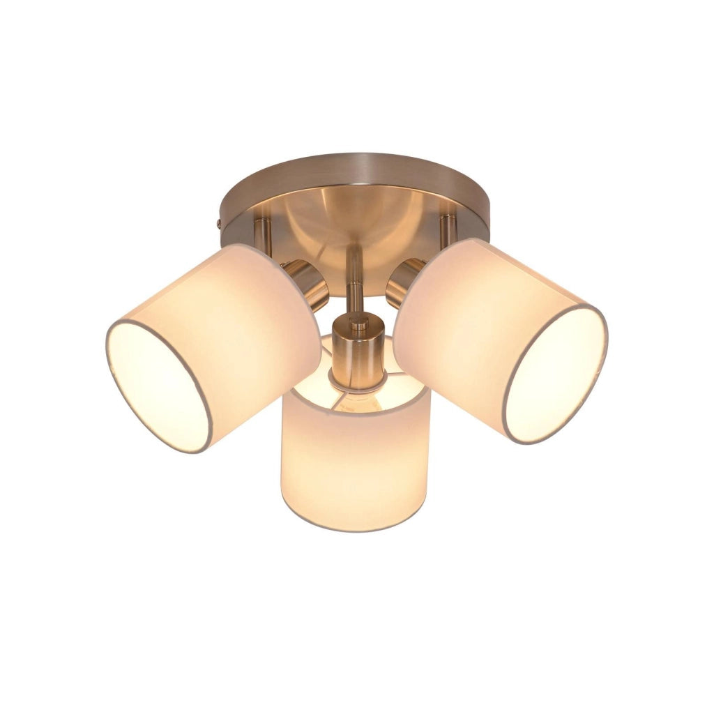 ZMH Faretto da soffitto argento 3 luci E14 orientabili 350° max 25W per soggiorno camera senza lampadina