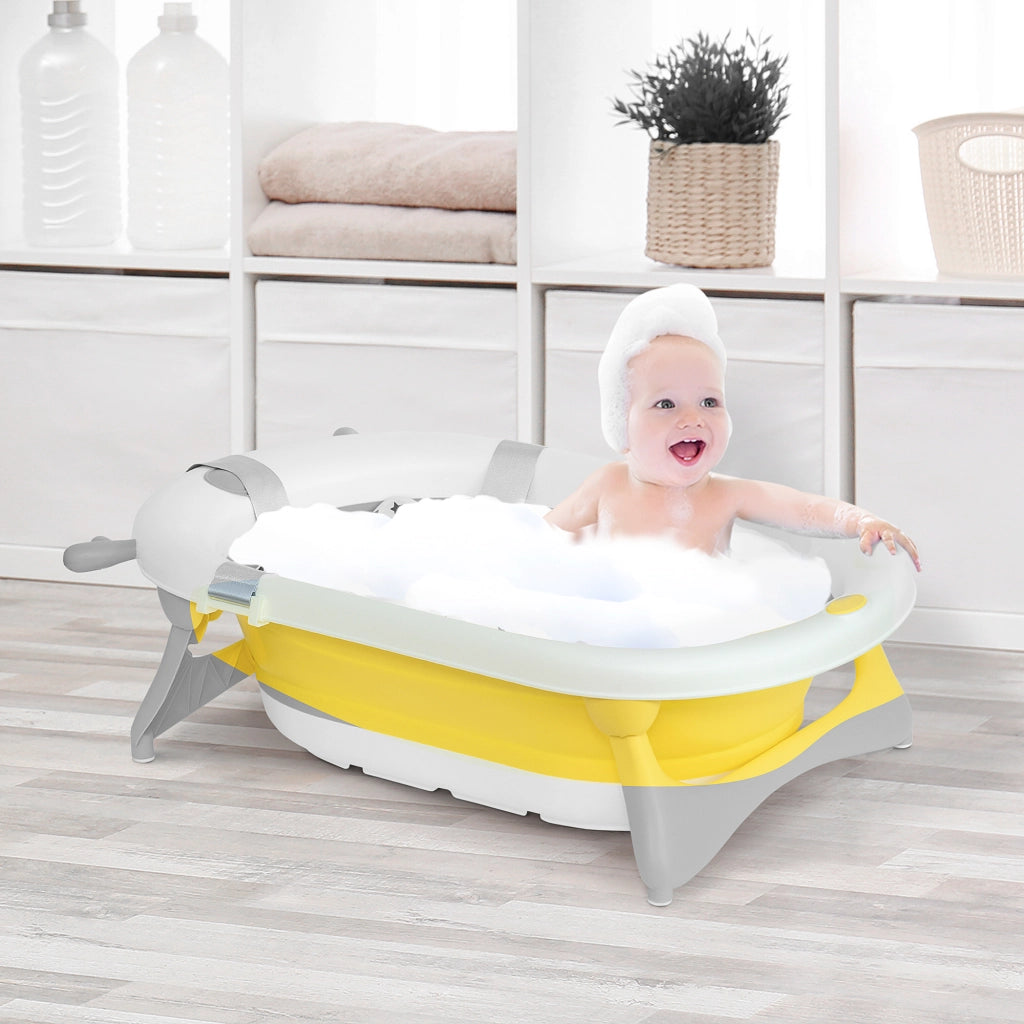Vasca da bagno pieghevole per bambini ¨C zephmum ¨C 81.5x50.5x23.5 cm, giallo