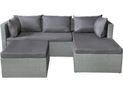 Mobile da giardino basso in resina intrecciata "Diya" 3 posti - Grigio