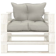 Poltrona da Giardino Pallet con Cuscini Tortora in Legno 3052396