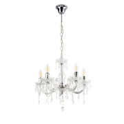 Lampadario a 5 Bracci con Cristalli Artificiali Lampada da Soffitto a 5 Fonti Luce Struttura Trasparente - lux.pro