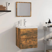 Set di Mobili da Bagno Rovere Fumo in Legno Multistrato 3152864